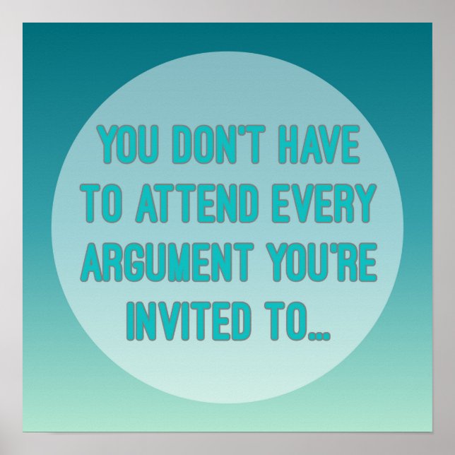 Poster Palavras Sábias, Teal e Turquesa Typografia Citaçã (Frente)