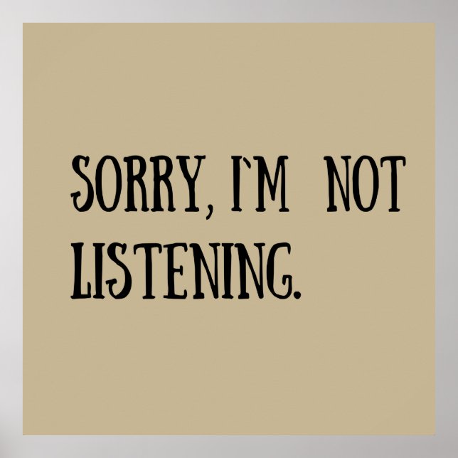 Poster palavras sarcásticas engraçadas (Frente)