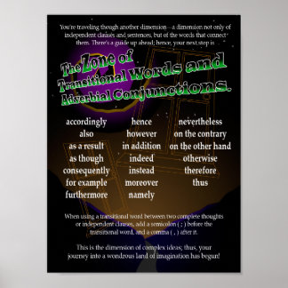Póster Palavras Transitórias e Conjunções Adverbiais