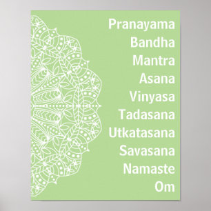 Poster Palavras Yoga White Mandala