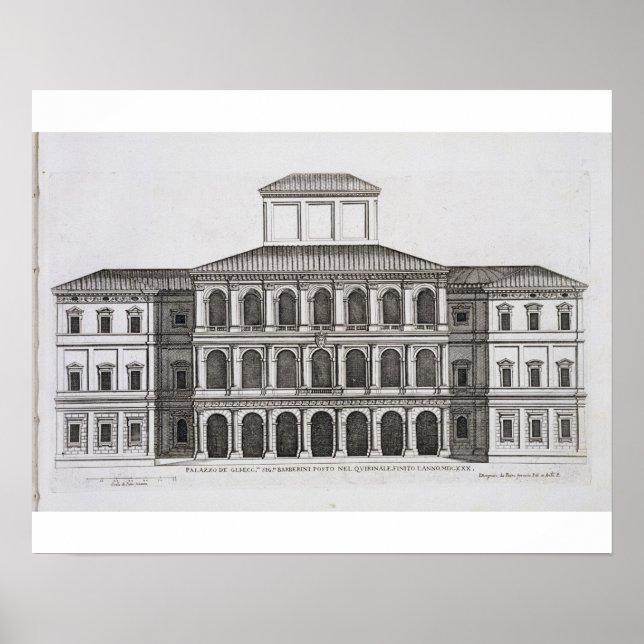 Póster Palazzo Barberini no Quirinale, concluído em 1630, (Frente)