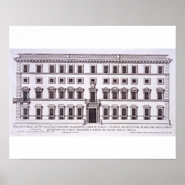 Póster Palazzo Chigi, Piazza Colonna, Roma, de Palazzi (Frente)
