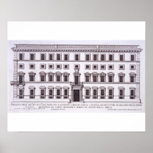 Póster Palazzo Chigi, praça Colonna, Roma, 'de Palazzi