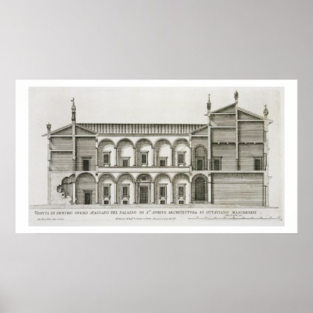Póster Palazzo di Santo Spirito, de "Palazzi di Roma", (Frente)