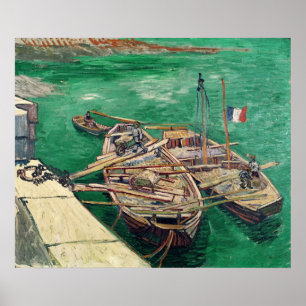 Póster Palco de aterragem com barcos, 1888 de Vincent van