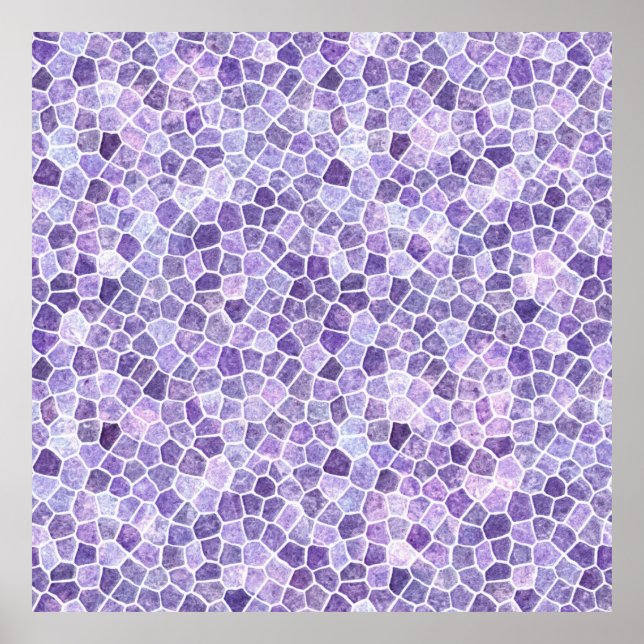 Poster Pale Lilac E Purple Cobble Patchwork Terrazo Pa (Frente)