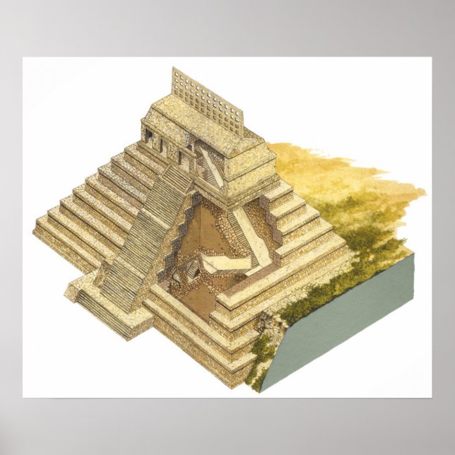 Poster Palenque México. Templo das inscrições (Frente)