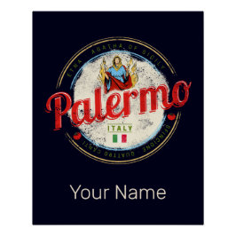 Póster Palermo Capital Da Sicília Itália Vintage Souvenir