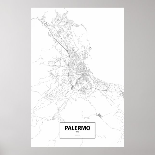 Póster Palermo, Itália (preto a branco) (Frente)