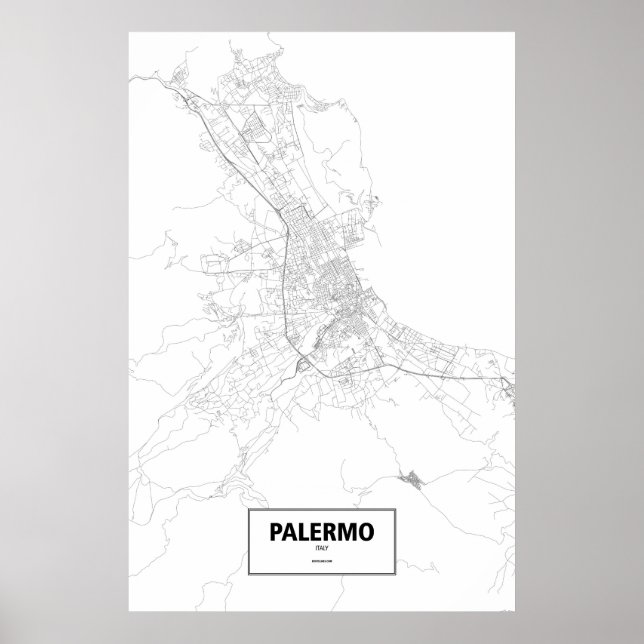 Póster Palermo, Itália (preto no branco) (Frente)