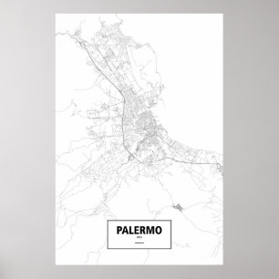 Póster Palermo, Italia (preto no branco)