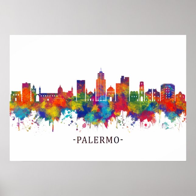 Poster Palermo Itália Skyline (Frente)