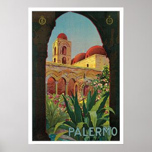 Poster Palermo, Itália Vintage - Viagem italiano