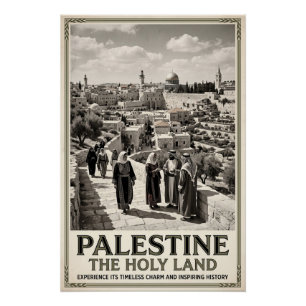 Póster Palestina A Terra Santa Arte de Viagem Vintage