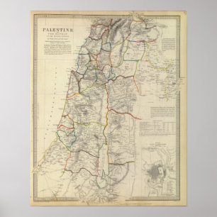 Póster Palestina, distritos adjacentes
