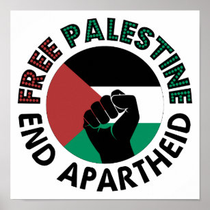 Poster Palestina Livre Termina Apartheid Bandeira Palesti