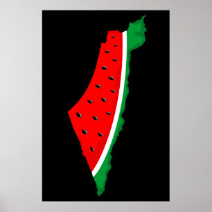 Poster Palestina - Mapa Watermelon - Símbolo da liberdade