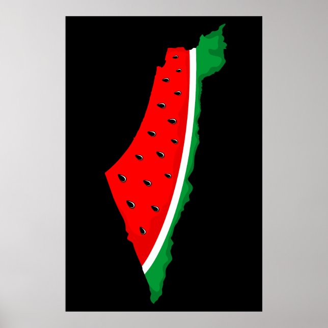 Poster Palestina - Mapa Watermelon - Símbolo da liberdade (Frente)