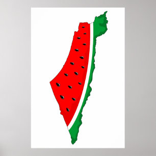 Poster Palestina - Mapa Watermelon - Símbolo da liberdade