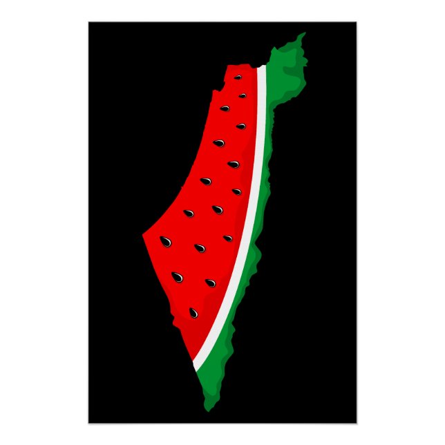 Póster Palestina - Mapa Watermelon - Símbolo da liberdade (Frente)