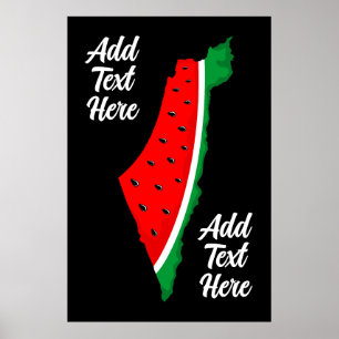 Poster Palestina - Mapa Watermelon - Símbolo da liberdade