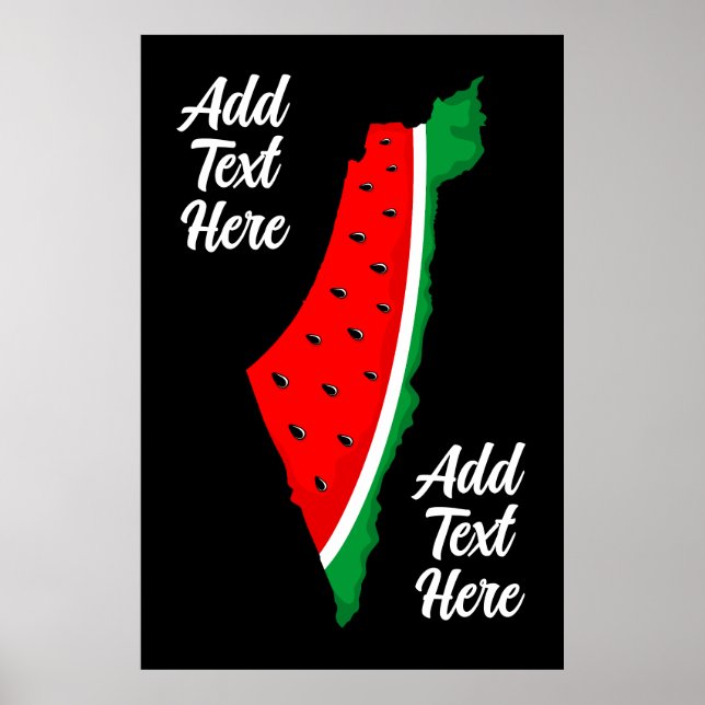 Poster Palestina - Mapa Watermelon - Símbolo da liberdade (Frente)