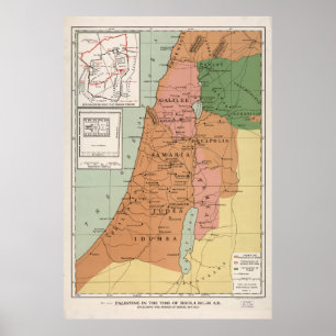 Poster Palestina no tempo de Jesus, 4 a.C. - 30 A.D.