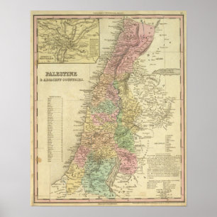 Póster Palestina & países adjacentes