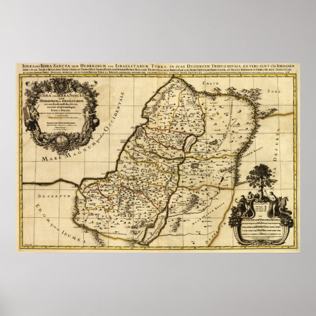 Póster PalestinaMapaPanorâmicoPalestina (Frente)