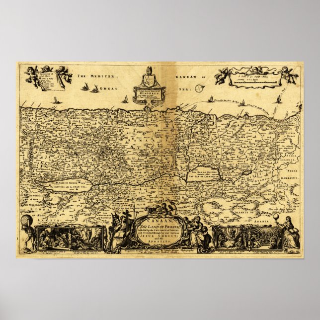 Póster PalestinaMapaPanorâmicoPalestina 2 (Frente)