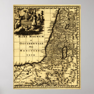 Póster PalestinePanoramic MapPalestine