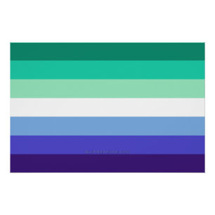 Póster Paleta da bandeira de homens gays inclusiva trans 