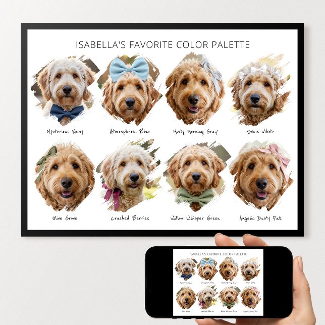 Poster Paleta de Cores Fofa Foto Personalizada Tinta Pint (Criador carregado)