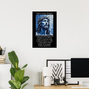 Poster Paleta de Faca Azul Oração do Senhor Cristo Santuá