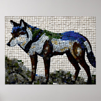Poster Paleta de Predador: Wolf Mosaico