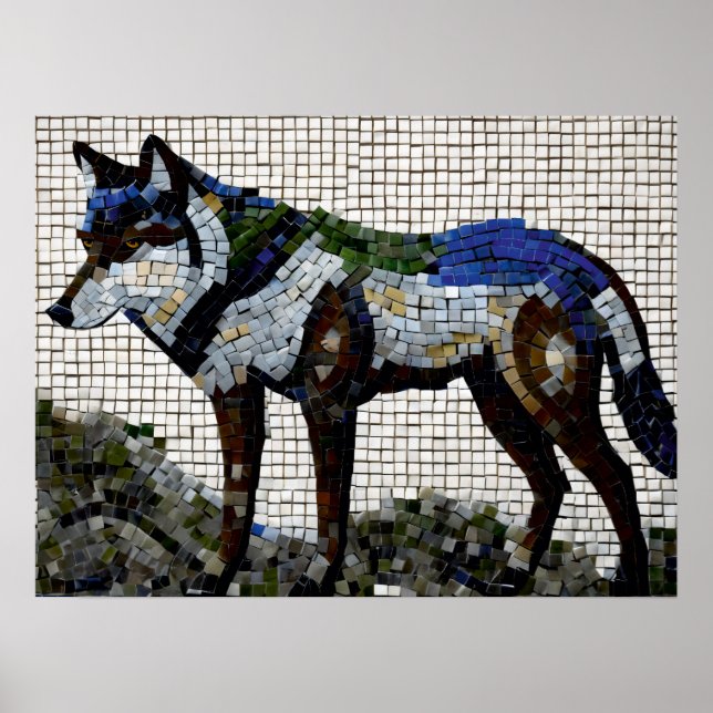 Poster Paleta de Predador: Wolf Mosaico (Frente)