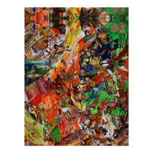 Póster Paleta do Artista: Padrão Expressivo de Pinceladas