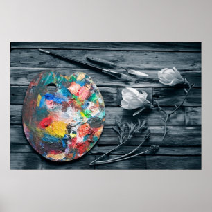 Póster Paleta dos pintores