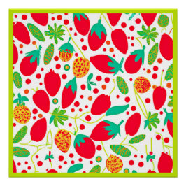 Póster Paleta Frutífera Padrão Vibrante