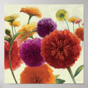 Poster Paleta pura Zinnias