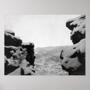 Póster Palha como visto da fotografia branca das rochas