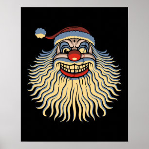 Poster Palhaço assustador do papai noel
