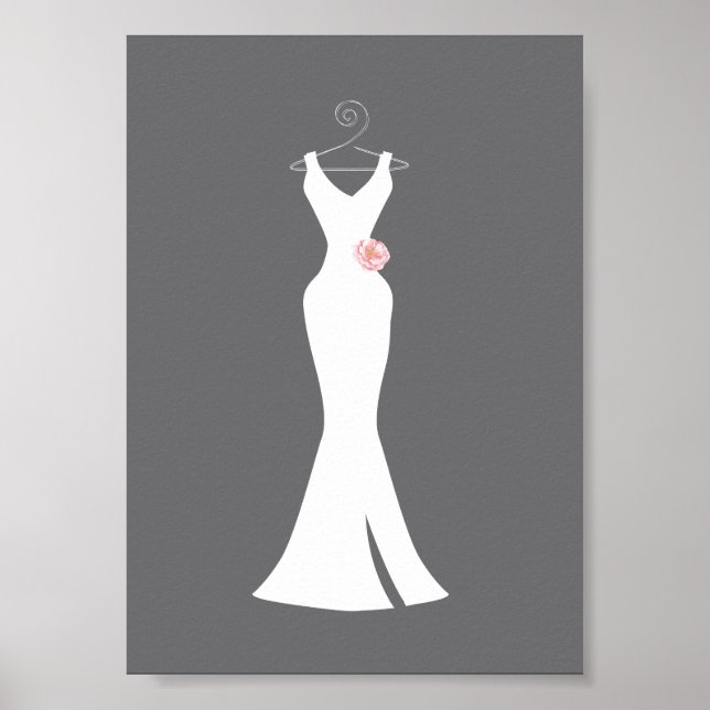Poster Palhaço branco elegante na Cinza - Design simples  (Frente)