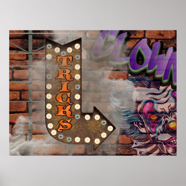 Poster Palhaço de Grafite de Sinal de Marquee (Frente)