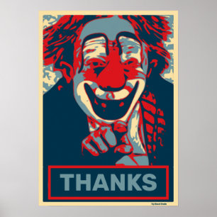 Poster Palhaço em vermelho e azul, editar texto