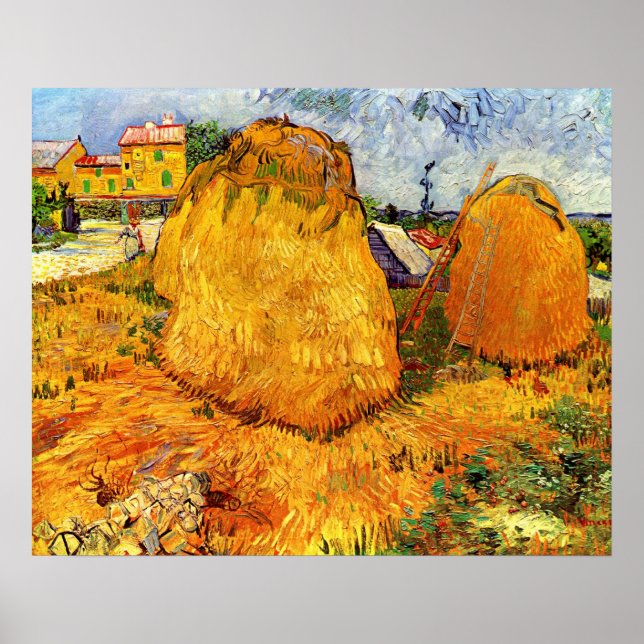 Póster Palheiros em Provença por Vincent van Gogh (Frente)