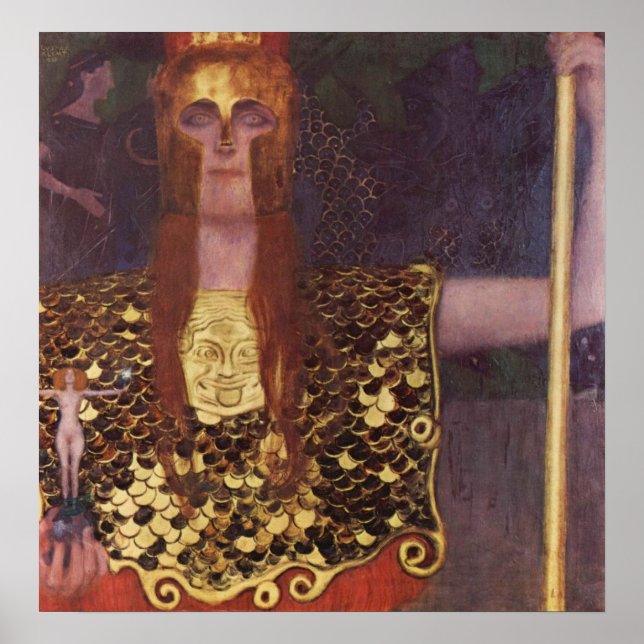 Póster Pallas Athena por Gustav Klimt (Frente)