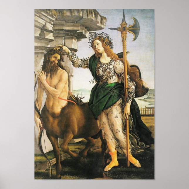 Póster Pallas & Centaur, Botticelli Renascentisance Fine  (Frente)