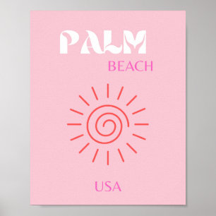 Poster Palm Beach, Preppy, Preppy Room, rosa