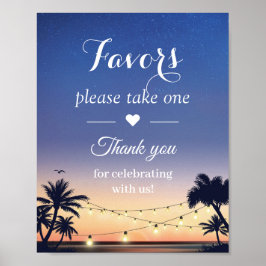 Poster Palm Beach String Luzes de Casamento Favoritos Sin